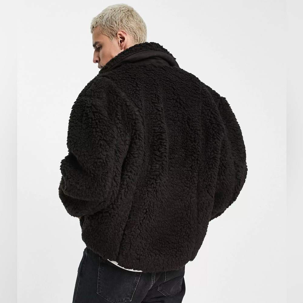 AllSaints Kentaro Sherpa Biker Jacket - Picture 2 of 14